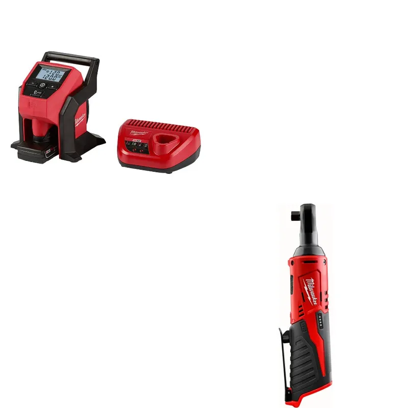 Milwaukee M12 Inflator Kit W/ FREE 2457-20 M12 Cordless 3/8" Ratchet