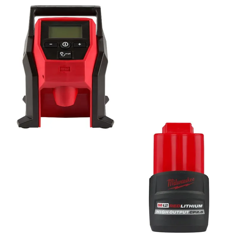 Milwaukee M12 Compact Inflator W/ 48-11-2425 M12 CP2.5 Battery Pack