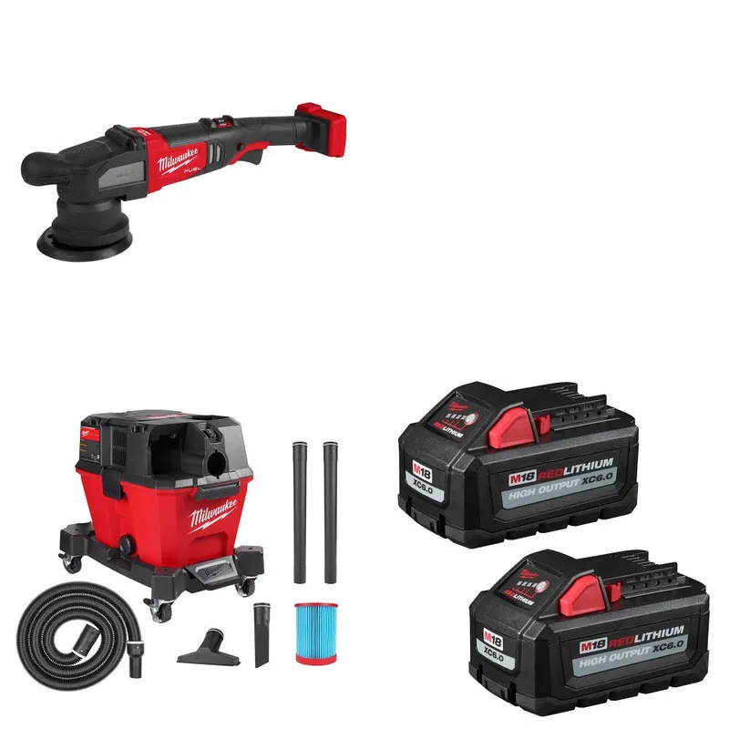 Milwaukee M18 FUEL Polisher W/ 0910-20 M18 Vacuum & FREE Battery 2 Pack