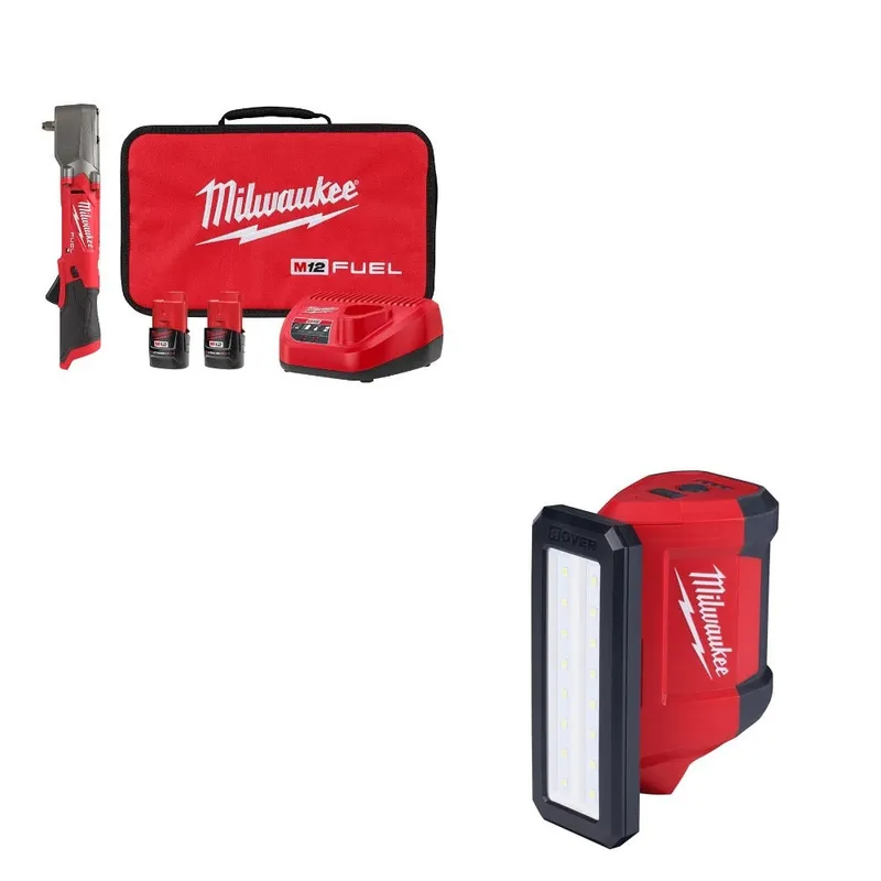 Milwaukee Right Angle Impact Wrench Kit W/ FREE 2367-20 Flood Light