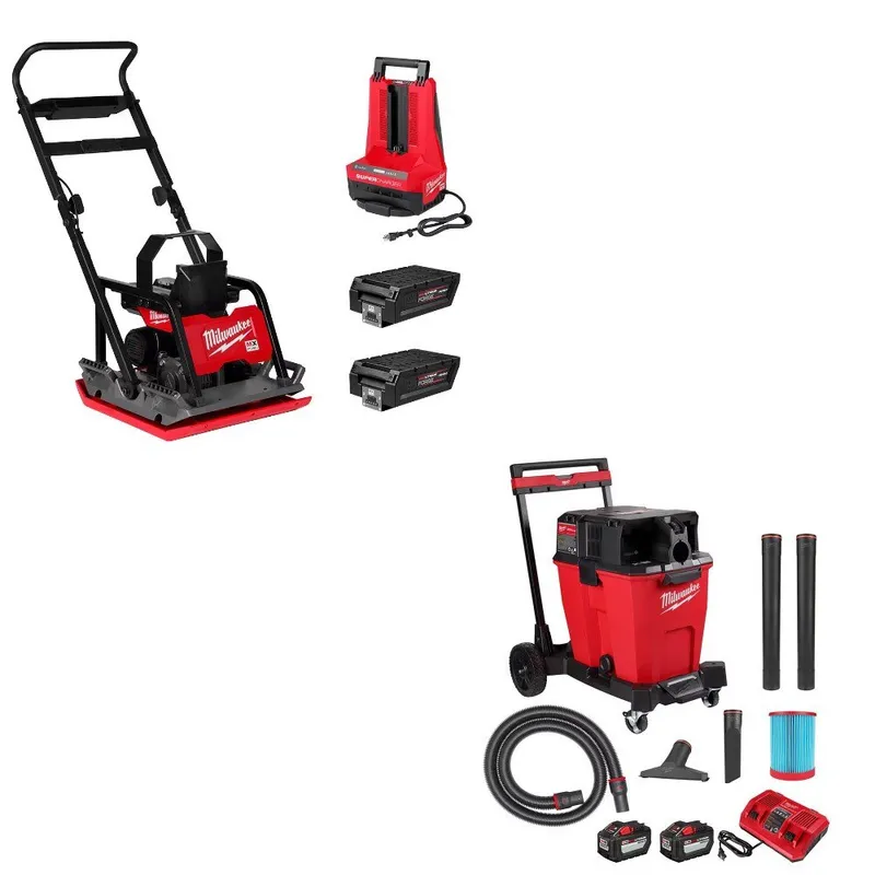 Milwaukee Plate Compactor Kit W/ FREE 0930-22HD 12G Vac Kit