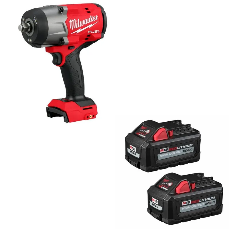 Milwaukee M18 FUEL 1/2" Impact Wrench W/ 48-11-1862 M18 Battery, 2 Pack