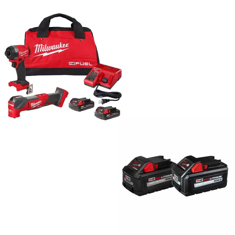 Milwaukee M18 FUEL 2-Tool Combo Kit W/ 48-11-1868 M18 18V Battery, 2Pk
