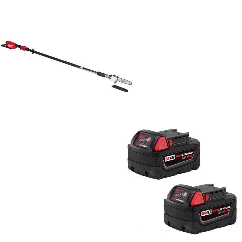 Milwaukee M18 FUEL Pole Saw W/ 48-11-1852 M18 XC5.0 Battery, 2 Pack