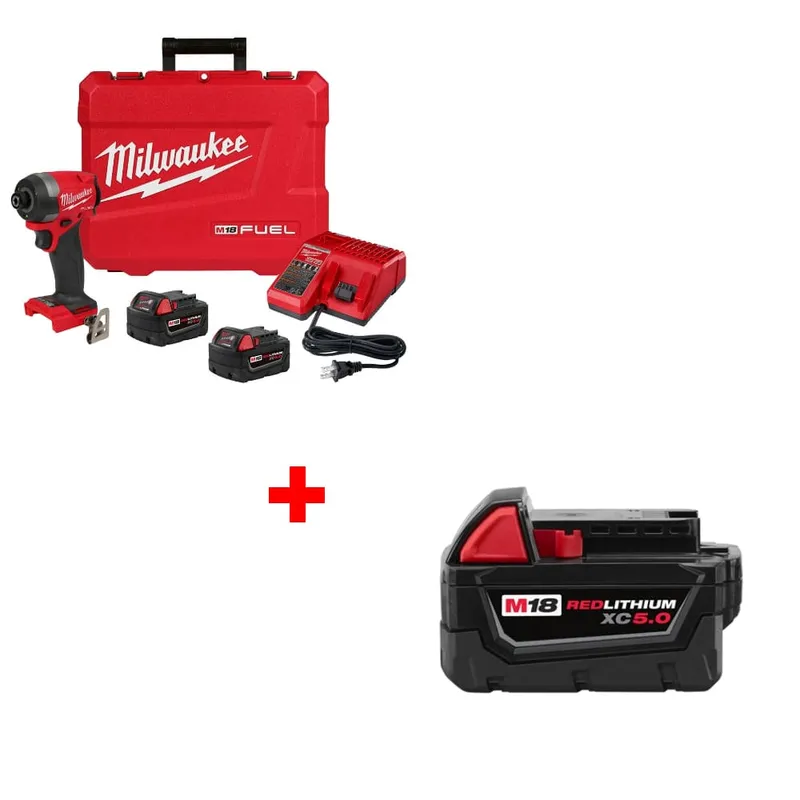Milwaukee M18 FUEL Impact Driver Kit w/ FREE 48-11-1850 M18 Battery Pack