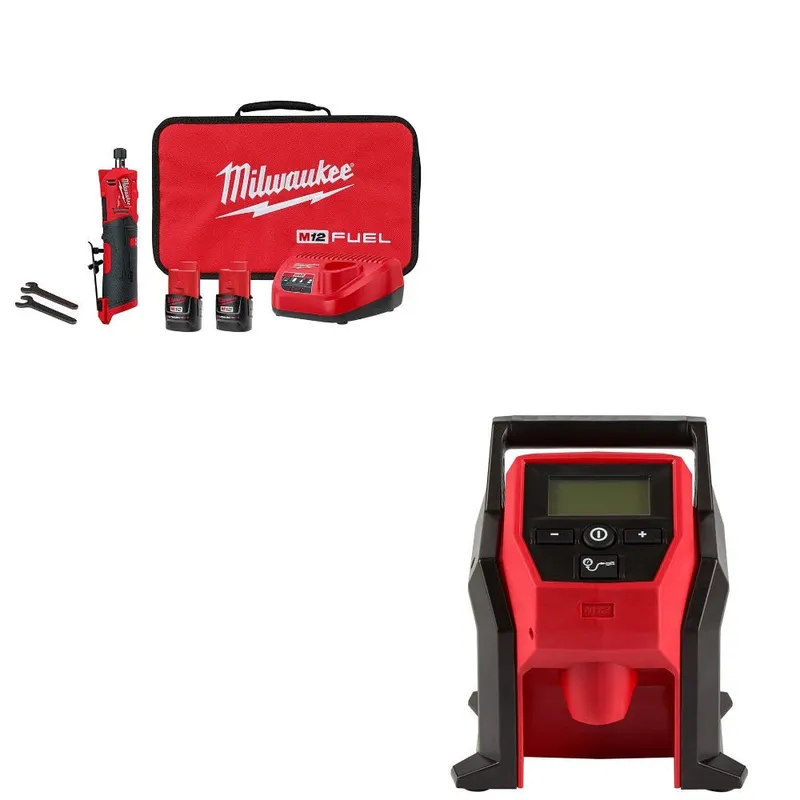 Milwaukee Die Grinder Kit W/ FREE 2475-20 Compact Inflator