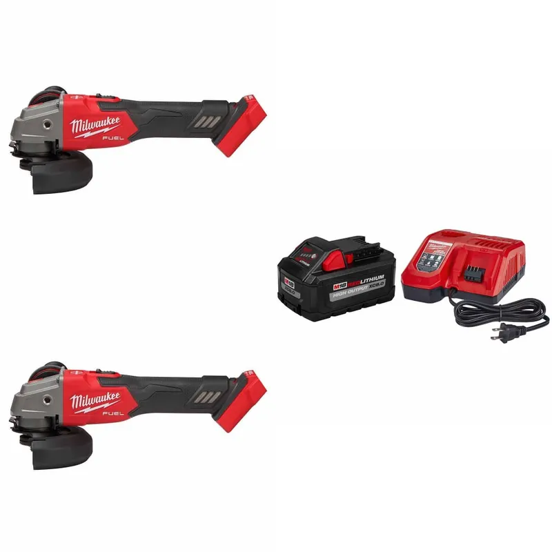 Milwaukee M18 FUEL Grinder, 2Pk w/ FREE 48-59-1880 M18 XC8.0 Starter Kit