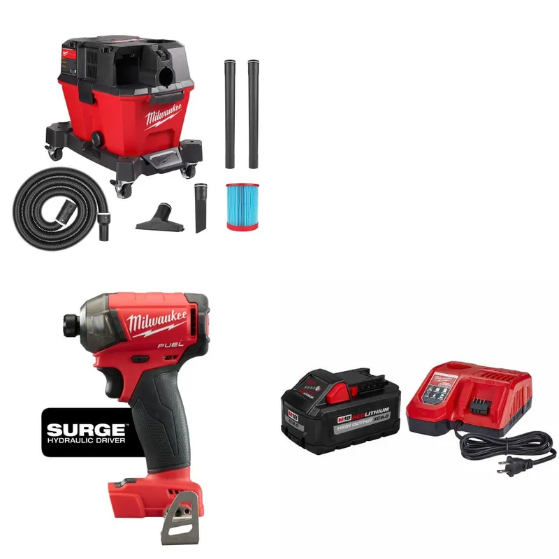 Milwaukee M18 FUEL Vacuum W/ 2760-20 M18 Hex Driver & FREE Starter Kit