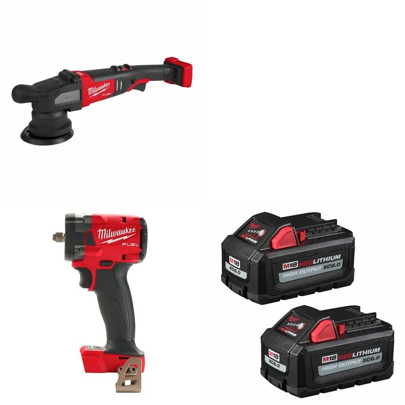 Milwaukee M18 Polisher W/ 2854-20 M18 Impact Wrench & FREE Battery-2Pk