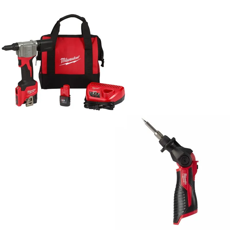 Milwaukee Rivet Tool Kit W/ FREE 2488-20 Soldering Iron
