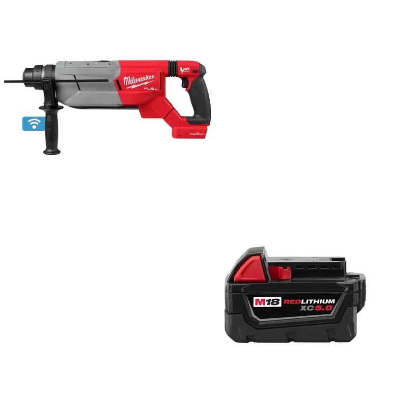 Milwaukee M18 FUEL 1-1/4" Rotary Hammer W/ 48-11-1850 M18 Battery Pack