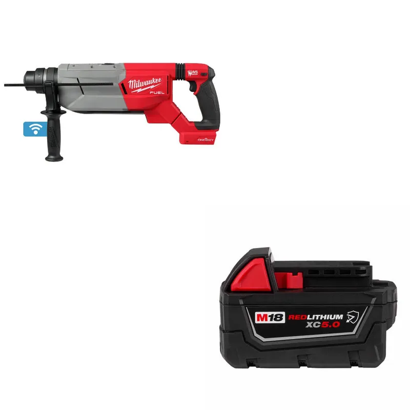 Milwaukee M18 FUEL 1-1/4" Rotary Hammer W/ 48-11-1850R M18 XC5.0 Battery