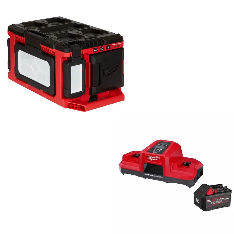 Milwaukee M18 PACKOUT Light/Charger W/ 48-59-1861 M18 18V Starter Kit
