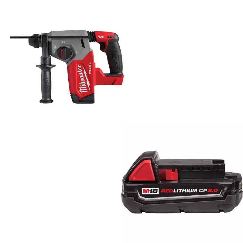Milwaukee M18 FUEL 1" Rotary Hammer W/ 48-11-1820 M18 2.0 Battery Pack