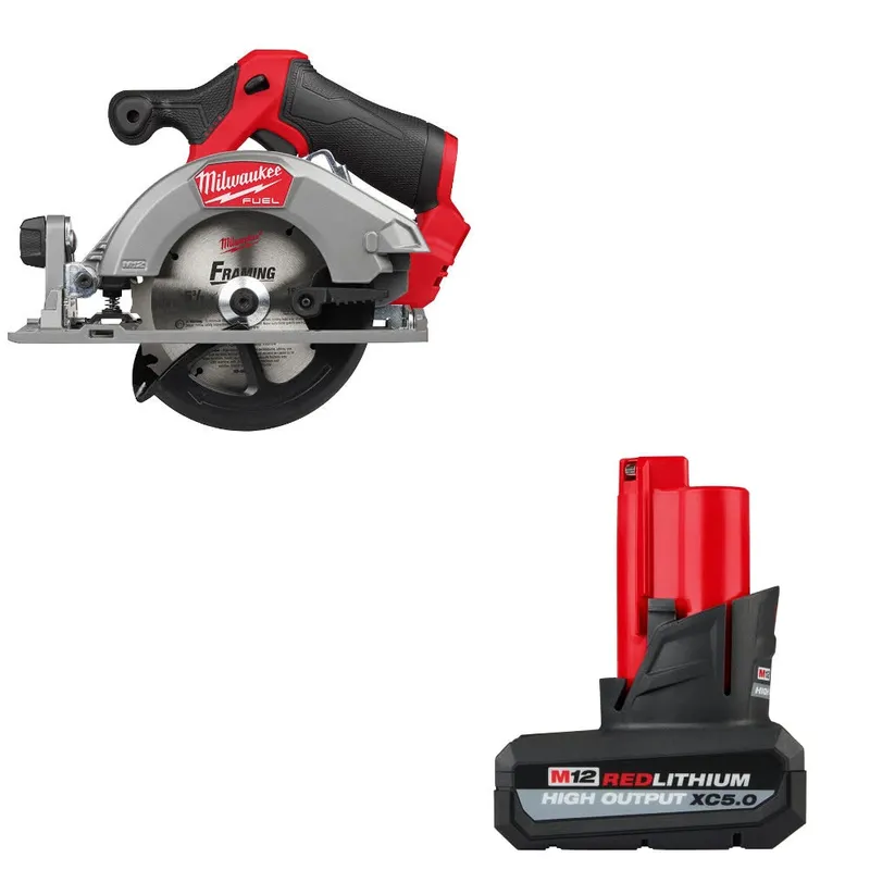 Milwaukee M12 FUEL 5-3/8" Circ Saw W/ FREE 48-11-2450 M12 Battery Pack