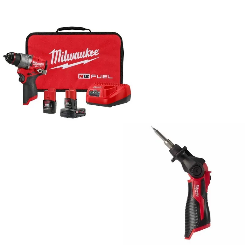 Milwaukee Drill/Driver Kit W/ FREE 2488-20 Soldering Iron