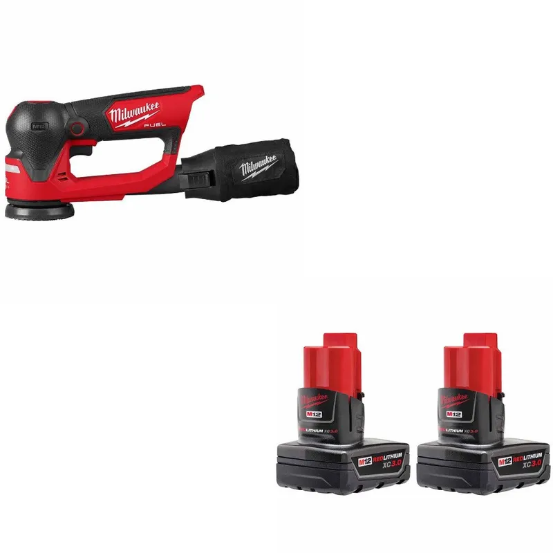 Milwaukee Sander Kit W/ FREE 48-11-2412 Battery, 2 Pack