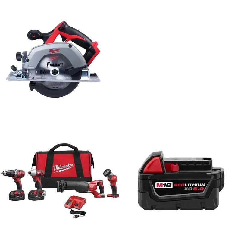 Milwaukee M18 4-Tool Combo Kit w/ 2630-20 Circular Saw & Battery