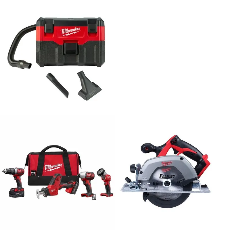 Milwaukee M18 4-Tool Combo Kit w/ FREE 0880-20 Wet/Dry Vacuum & Circ Saw