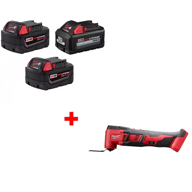 Milwaukee M18 18V Battery 3-Pack W/ FREE 2626-20 M18 Multi-Tool-Bare