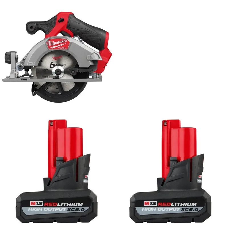 Milwaukee M12 Battery, 2 Pack W/ FREE 2521-20 5-3/8" Circular Saw
