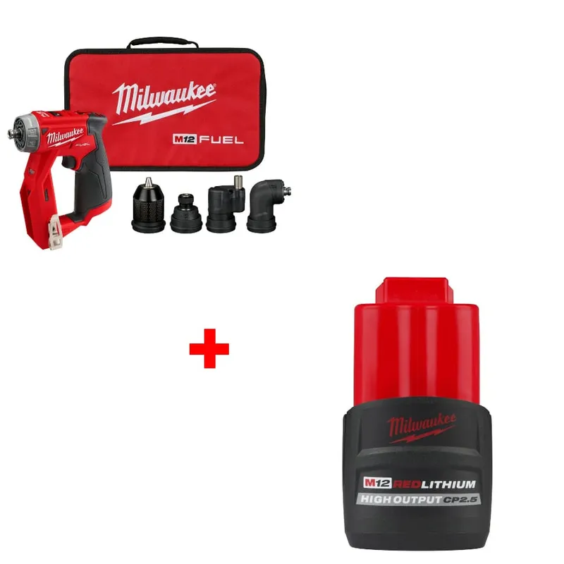 Milwaukee M12 FUEL Drill/Driver w/ FREE 48-11-2425 M12 Battery Pack