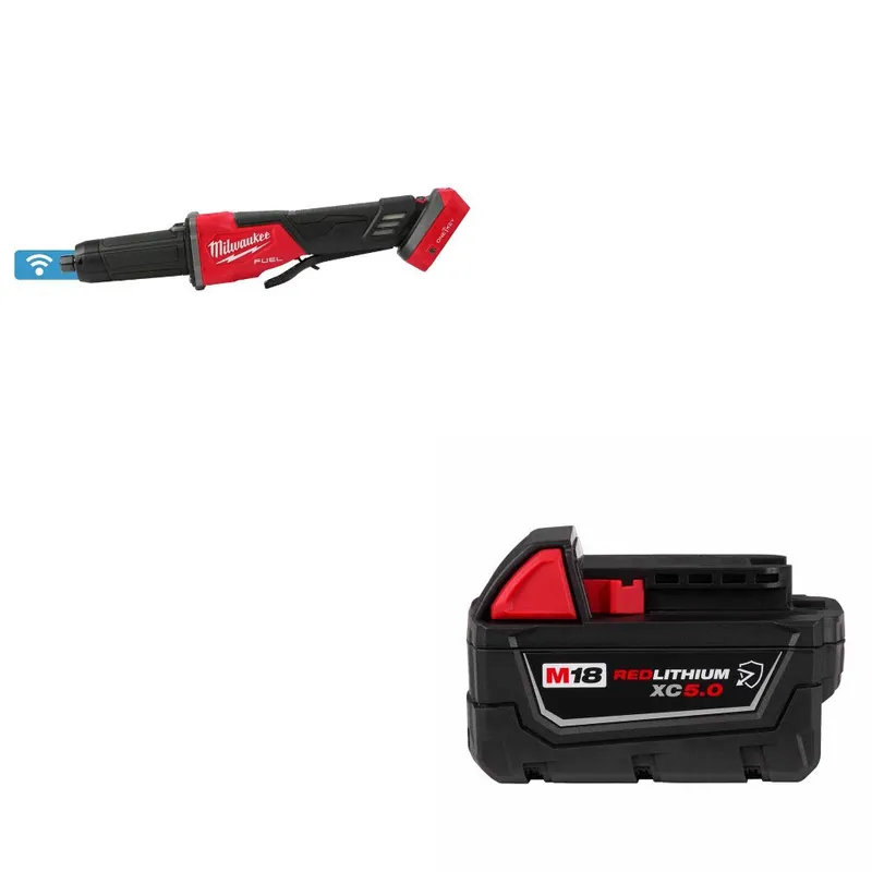 Milwaukee M18 FUEL Die Grinder W/ 48-11-1850R M18 XC5.0 Battery