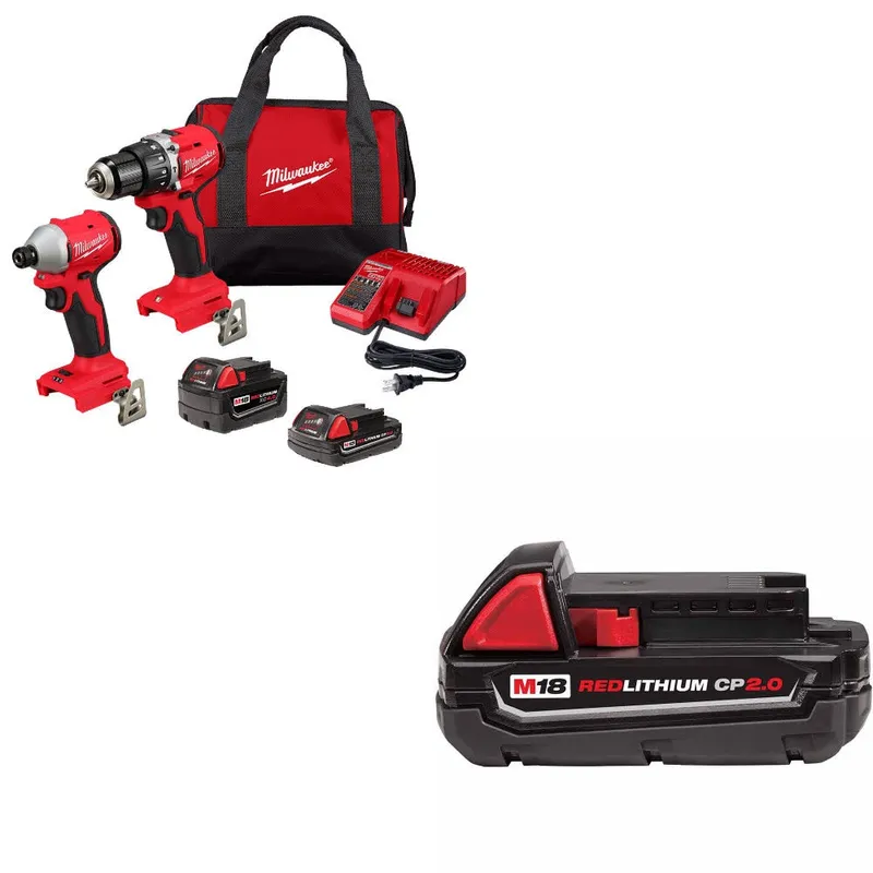 Milwaukee M18 2-Tool Combo Kit W/ 48-11-1820 M18 2.0 Battery Pack