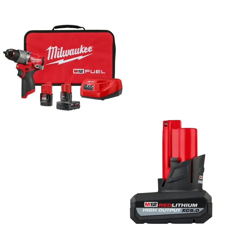 Milwaukee M12 FUEL 1/2" Drill/Driver Kit W/ 48-11-2450 M12 Battery Pack