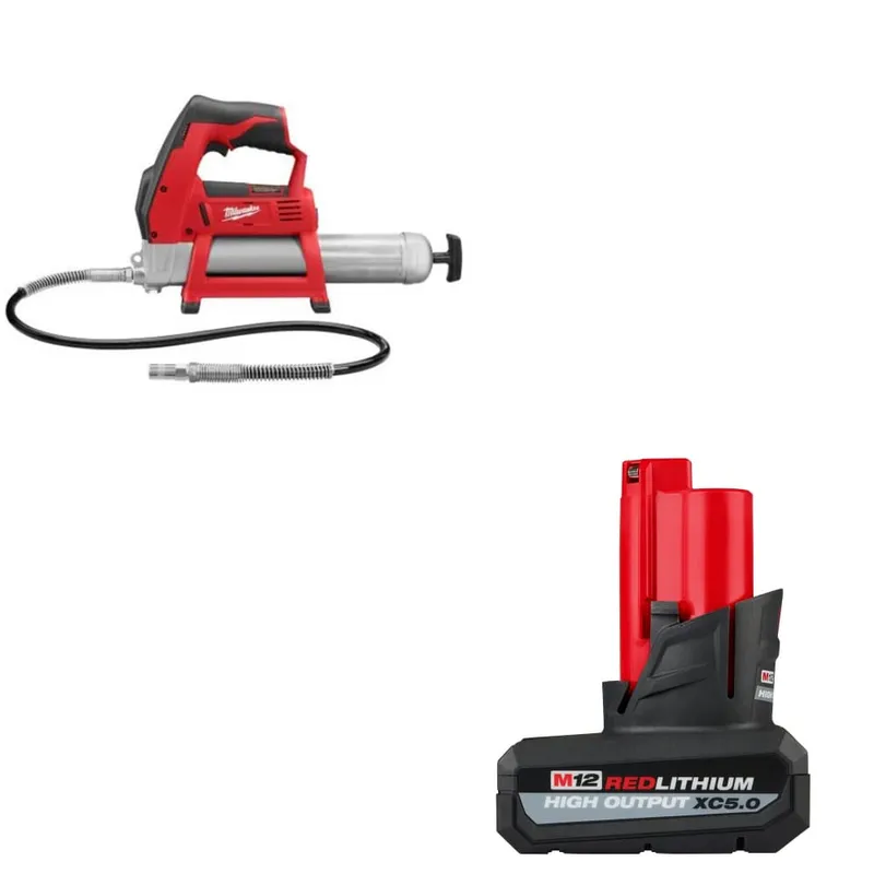 Milwaukee M12 Grease Gun (Bare Tool) W/ 48-11-2450 M12 Battery Pack