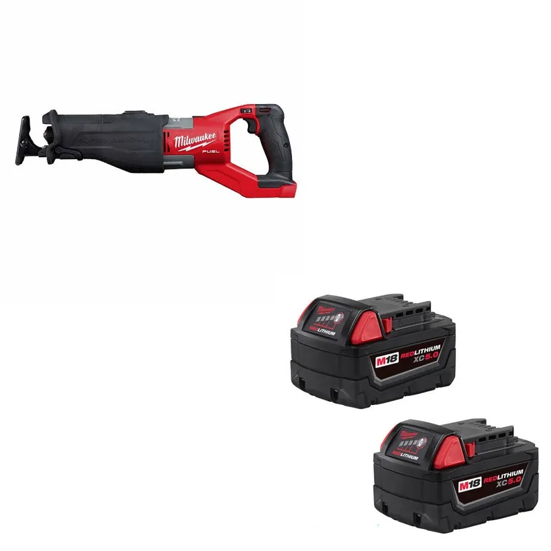 Milwaukee M18 FUEL SAWZALL W/ 48-11-1852 M18 XC5.0 Battery, 2 Pack