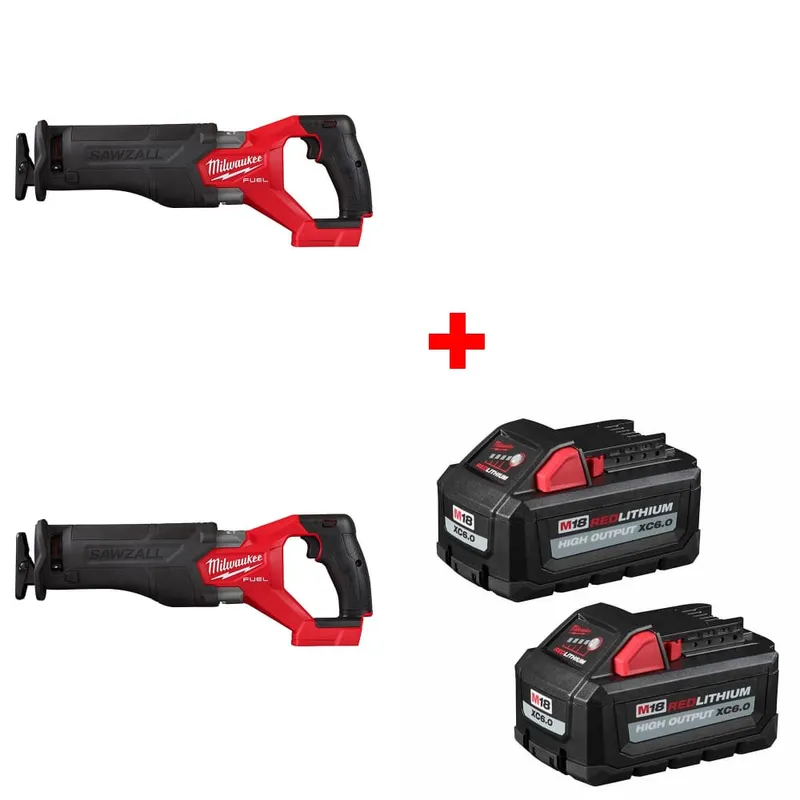 Milwaukee M18 FUEL Recip Saw, 2-Pack w/ 48-11-1862 M18 Battery 2Pk