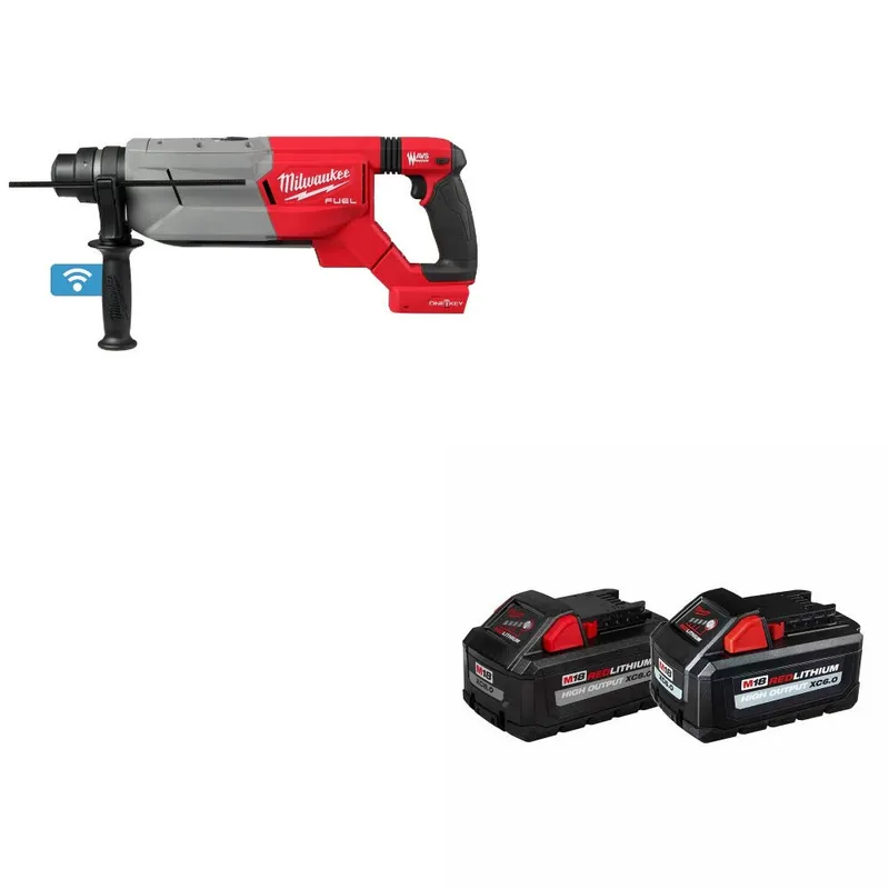 Milwaukee M18 FUEL Rotary Hammer W/ 48-11-1868 M18 18V Battery, 2 Pack