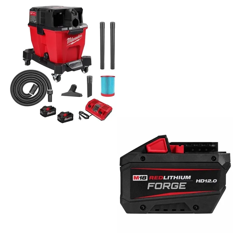 Milwaukee 9-Gallon Dual-Battery Wet/Dry Vacuum W/ FREE 48-11-1813 M18 Battery