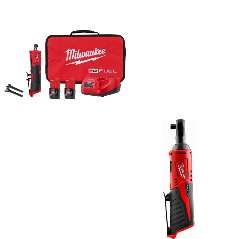 Milwaukee Straight Die Grinder Kit W/ FREE 2457-20 Ratchet