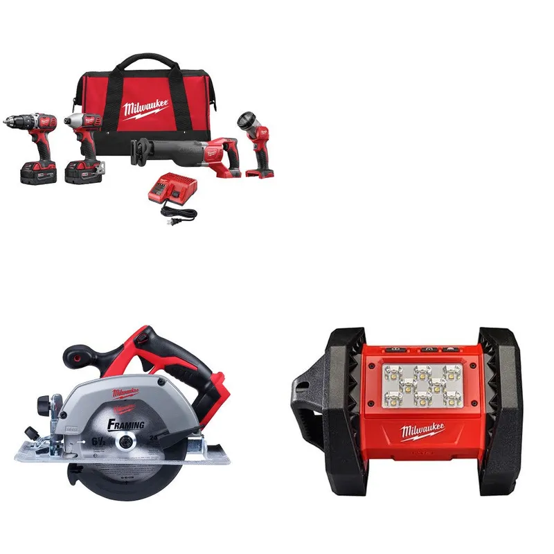 Milwaukee M18 4-Tool Combo Kit W/ FREE 2630-20 M18 Circular Saw & Light