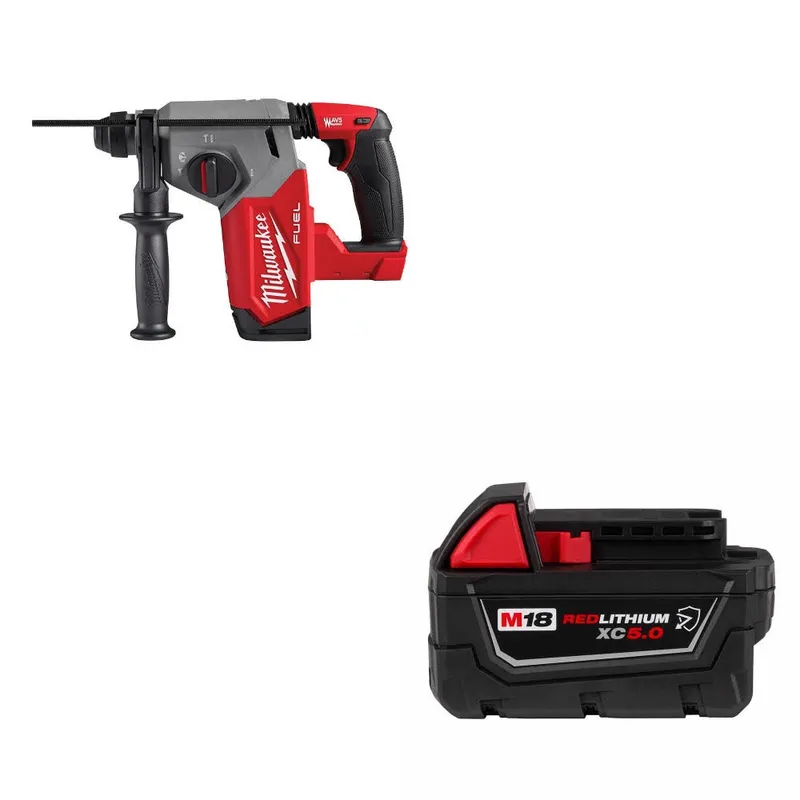 Milwaukee M18 FUEL 1" Rotary Hammer W/ 48-11-1850R M18 XC5.0 Battery