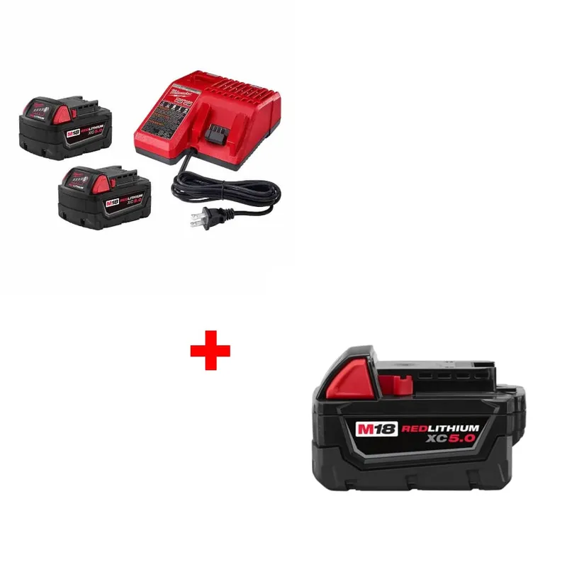 Milwaukee M18 18V Starter Kit w/ FREE 48-11-1850 M18 Battery Pack