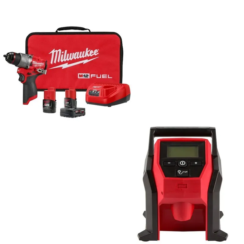 Milwaukee Hammer Drill/Driver Kit W/ FREE 2475-20 Inflator