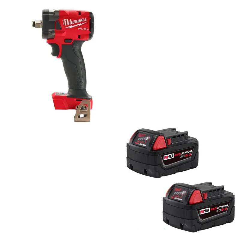 Milwaukee M18 FUEL 1/2" Impact Wrench W/ 48-11-1852 M18 Battery, 2 Pack