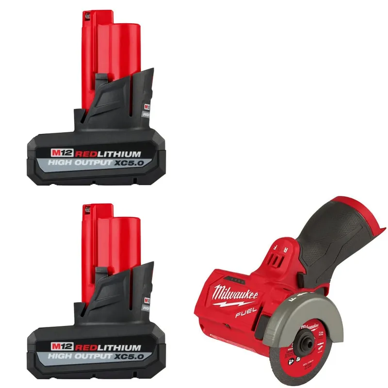 Milwaukee M12 Battery-2 Pack w/ FREE 2522-20 M12 FUEL Cut Off Tool