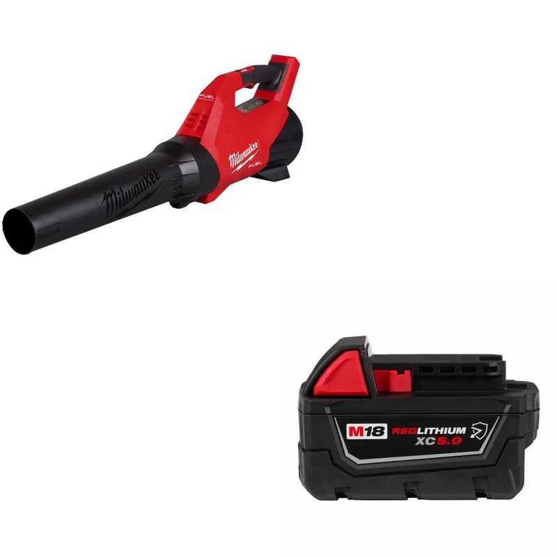 Milwaukee M18 FUEL Blower, Bare Tool W/ 48-11-1850R M18 XC5.0 Battery