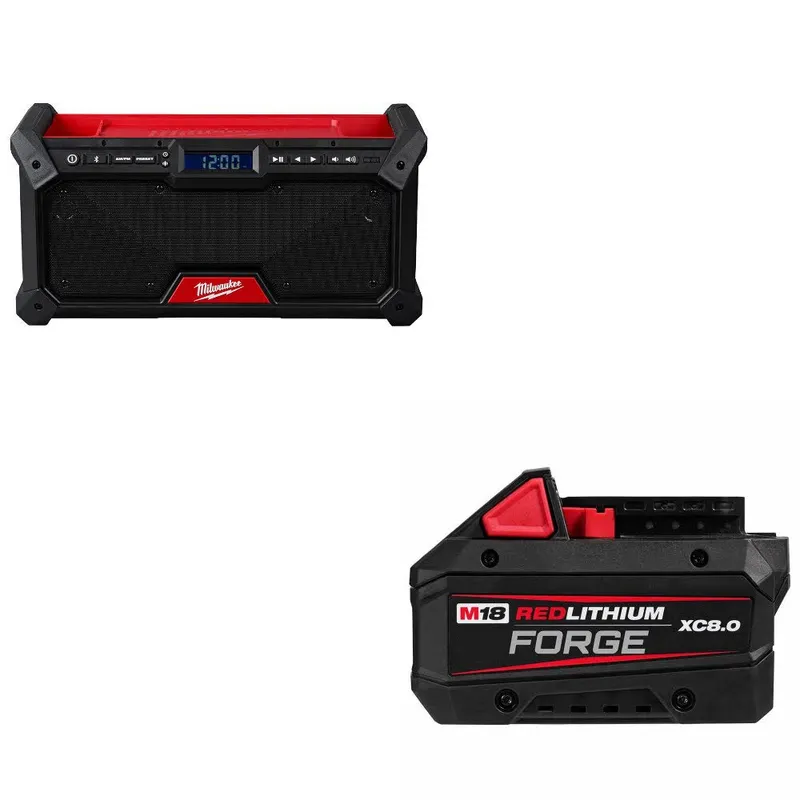 Milwaukee M18 Jobsite Radio W/ 48-11-1881 M18 XC8.0 Battery Pack