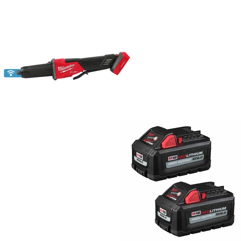 Milwaukee M18 FUEL Die Grinder W/ 48-11-1862 M18 XC6.0 Battery, 2 Pack