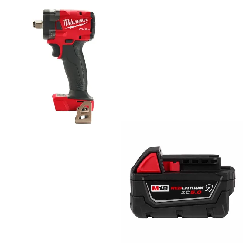 Milwaukee M18 FUEL Impact Wrench w/ FREE 48-11-1850R M18 XC5.0 Battery
