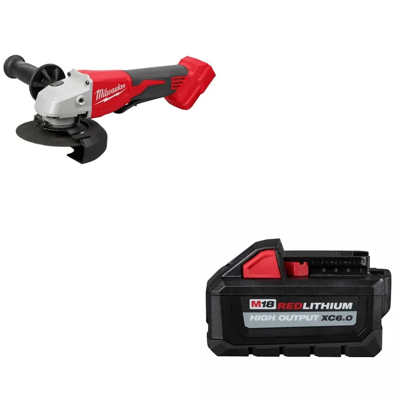 Milwaukee M18 4-1/2"/5" Grinder W/ 48-11-1865 M18 XC6.0 Battery Pack