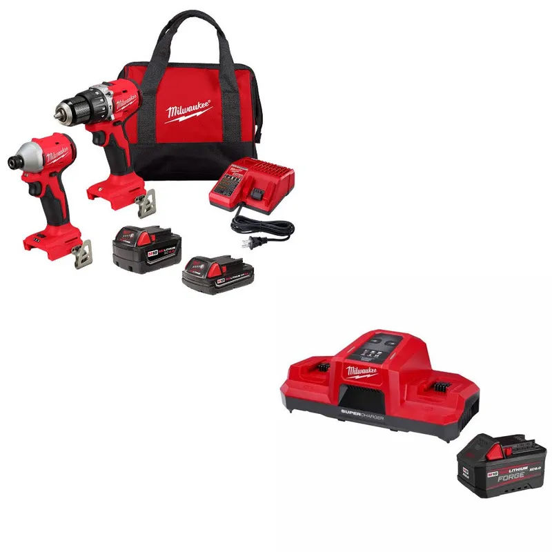 Milwaukee M18 2-Tool Combo Kit W/ 48-59-1861 M18 18V Starter Kit