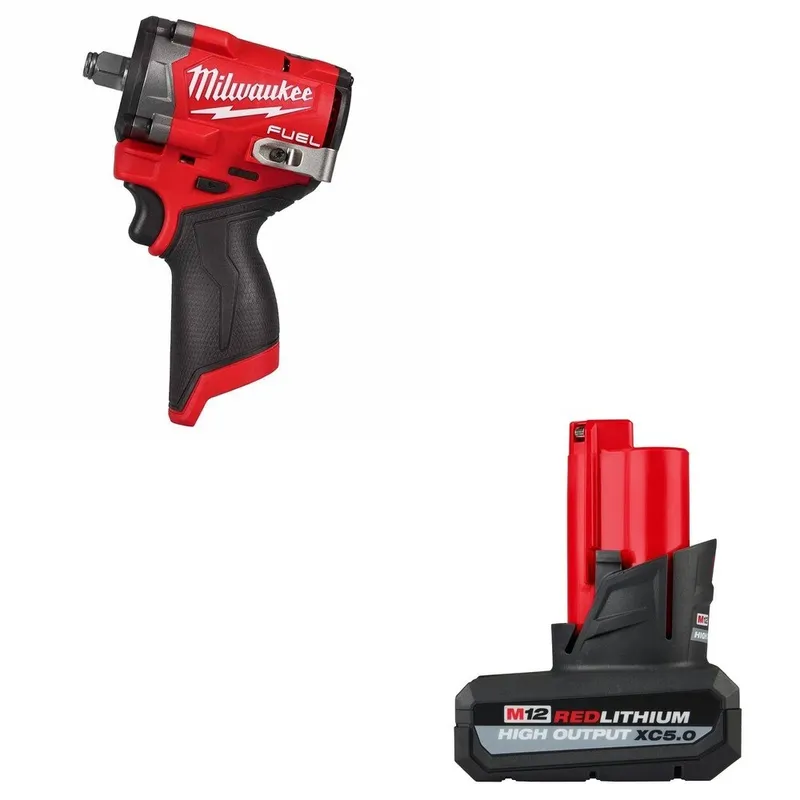 Milwaukee M12 FUEL Stubby 1/2" Impact Wrench W/ FREE 48-11-2450 M12 Battery