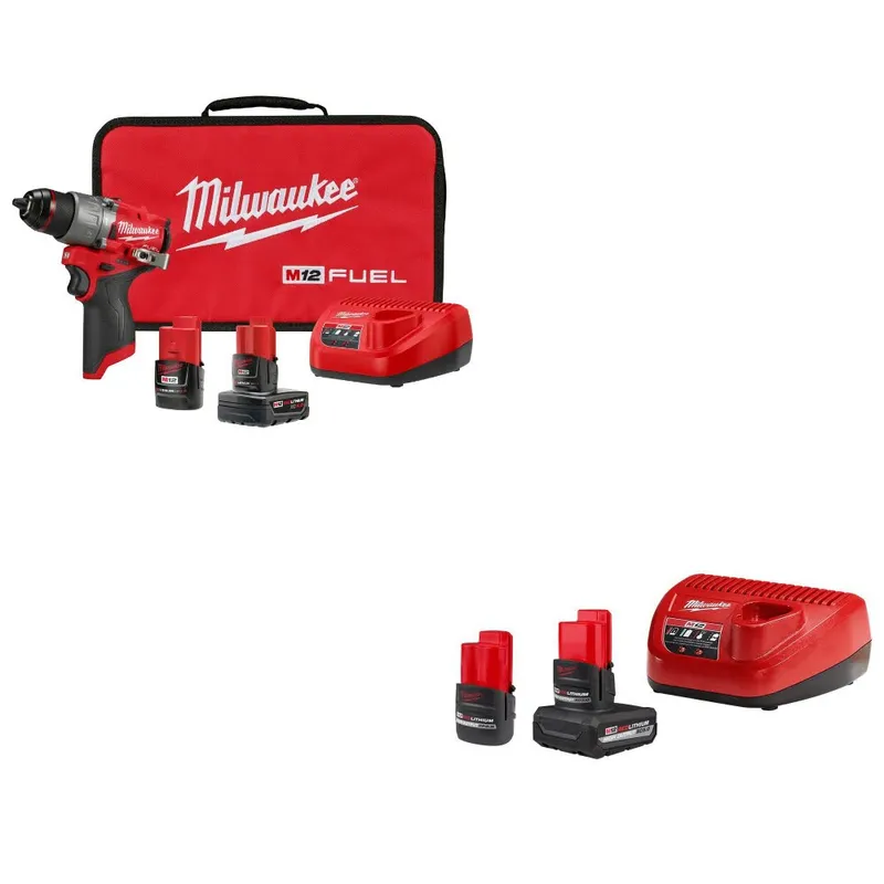 Milwaukee M12 FUEL 1/2" Drill/Driver Kit W/ 48-59-2452S M12 Starter Kit