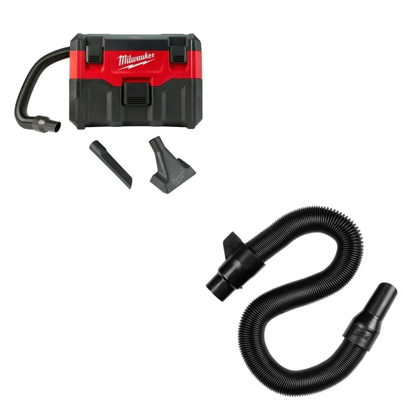 Milwaukee 2-Gallon Wet/Dry Vacuum W/ FREE 49-90-2014 1-1/4" x 2' to 6' Expandable Hose